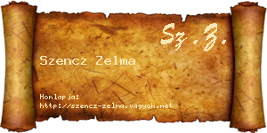 Szencz Zelma névjegykártya
